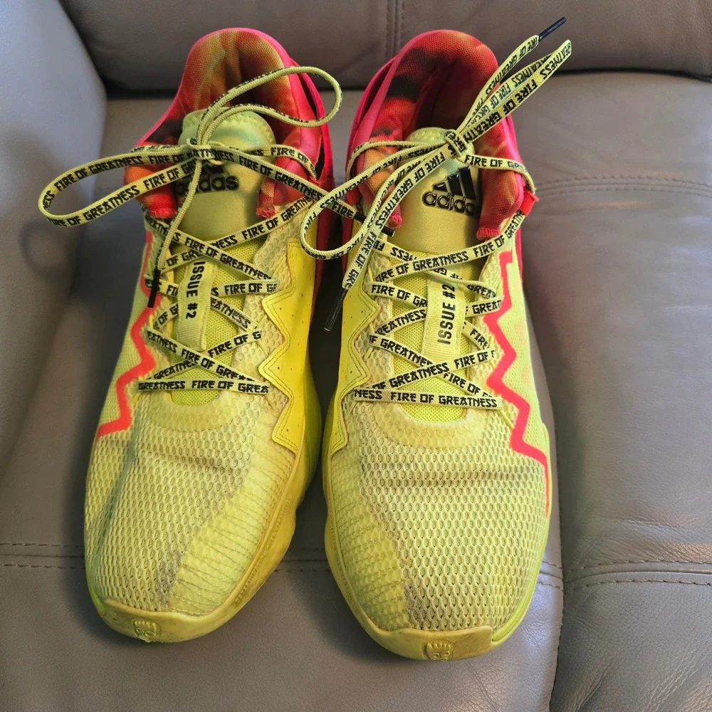Adidas DON‎ Issue 2 Fire of Greatness Solar Yellow Orange H67570 Mens Size 11